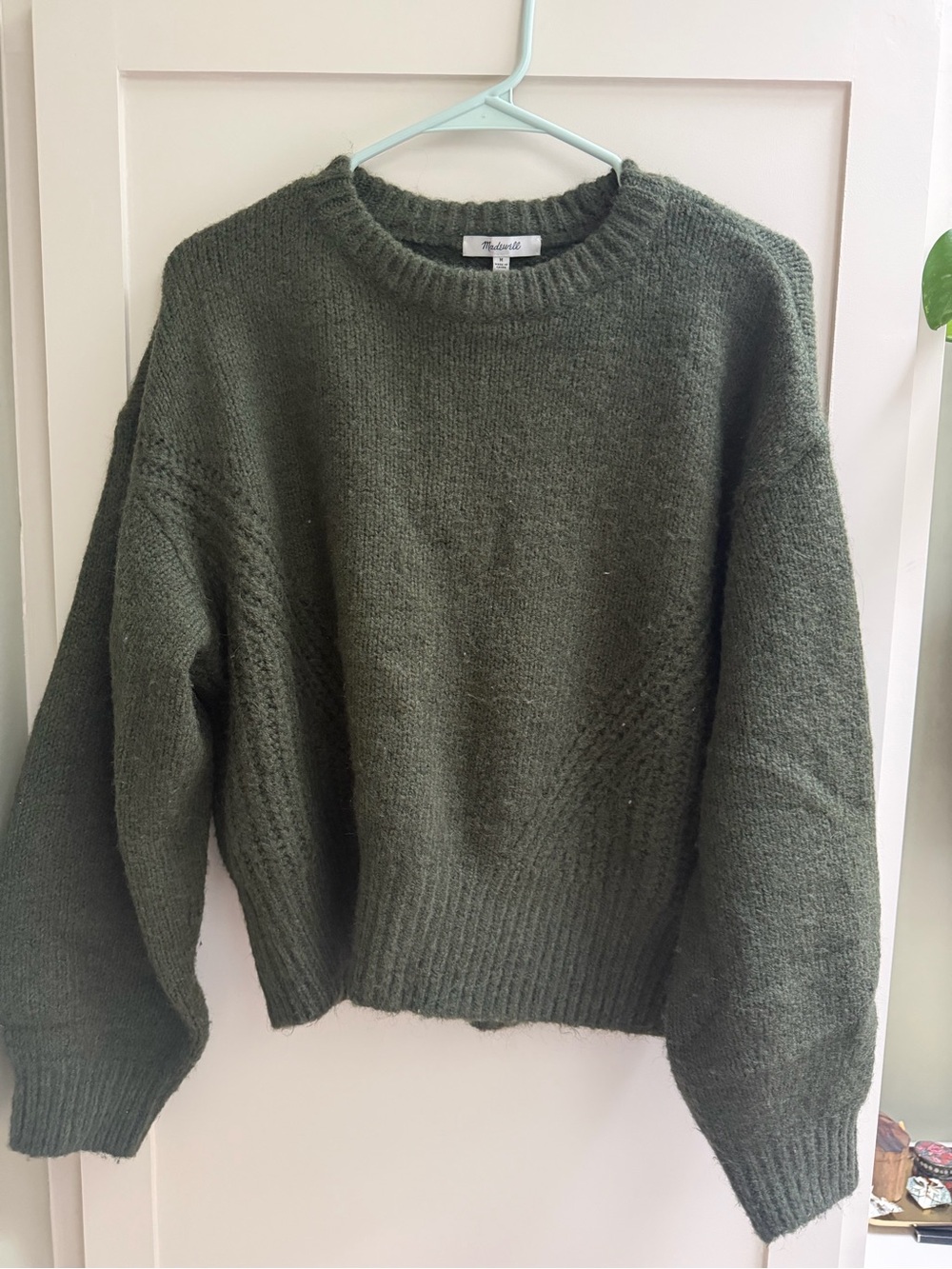 Madewell Olive Knit Crewneck Sweater